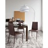 SEDIA BOHEME CB/1257 - In metallo Caffè P159, seduta e schienale in rigenerato di cuoio Caffè 463.