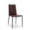 SEDIA BOHEME CB/1257 - In metallo Caffè P159, seduta e schienale in rigenerato di cuoio Caffè 463.