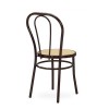 Sedia Thonet in metallo - Struttura in acciaio verniciato Marrone e seduta in plastica finta paglia.