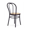 	Sedia Thonet in metallo - Struttura in acciaio verniciato Nero e seduta in plastica finta paglia.