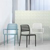 Sedia modello Costa con braccioli - in Polipropilene di colore Bianco e Celeste, Sedia Costa Bistrot di colore Antracite