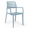 Sedia modello Costa con braccioli - in Polipropilene rinforzato con fibra di vetro di colore Celeste
