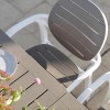 Sedia modella Palma con braccioli - in polipropilene rinforzato con fiberglas di colore Bianco/Tortora, prospettiva dall'alto