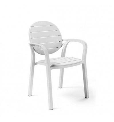 Sedia modella Palma con braccioli - in polipropilene rinforzato con fibra di vetro di colore Bianco