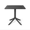 Tavolo Clip quadrato 80 x 80 - In polipropilene con struttura e piano forato in Antracite.