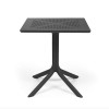 Tavolo Clip quadrato 70 x 70 - In polipropilene con struttura e piano forato in Antracite.