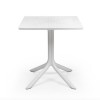 Tavolo Clip quadrato 70 x 70 - In polipropilene con struttura e piano forato in Bianco.