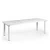 Tavolo Levante rettangolare estensibile - Gambe in alluminio e piano in polipropilene Bianco.