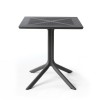 Tavolo Clip X quadrato - Struttura e piano traforato in polipropilene Antracite, da centimetri 70 x 70.