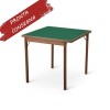 Tavolo Poker Square Quadrato - Struttura in legno di faggio Noce e piano in panno verde.