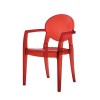 Sedia Igloo con braccioli 2355 - in policarbonato Trasparente Rosso.