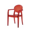 Sedia Igloo con braccioli 2355 - in policarbonato Trasparente Rosso.