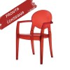 Sedia Igloo con braccioli 2355 - in policarbonato Trasparente Rosso.