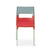 Sedia Diva 2207 - Gambe in alluminio anodizzato, sedile in polipropilene Rosso e schienale in policarbonato Fumè Trasparente