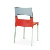 Sedia Diva 2207 - Gambe in alluminio anodizzato, sedile in polipropilene Rosso e schienale in policarbonato Fumè Trasparente