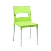 	Sedia Diva 2201 - Gambe in alluminio anodizzato, sedile in polipropilene Verde e schienale in policarbonato Verde