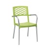 Sedia Lula 2092 - Struttura in alluminio anodizzato, seduta e schienale in polipropilene Verde Pistacchio.