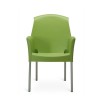 Sedia Super Jenny con braccioli - Gambe in alluminio anodizzato e seduta in polipropilene Verde Pistacchio.
