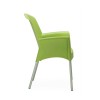 Sedia Super Jenny con braccioli - Gambe in alluminio anodizzato e seduta in polipropilene Verde Pistacchio.