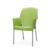 Sedia Super Jenny con braccioli - Gambe in alluminio anodizzato e seduta in polipropilene Verde Pistacchio.