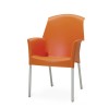 Sedia Super Jenny con braccioli - Gambe in alluminio anodizzato e seduta in polipropilene Arancio.