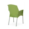 Sedia Super Jenny con braccioli - Gambe in alluminio anodizzato e seduta in polipropilene Verde Pistacchio.