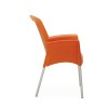 Sedia Super Jenny con braccioli - Gambe in alluminio anodizzato e seduta in polipropilene Arancio.