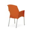 Sedia Super Jenny con braccioli - Gambe in alluminio anodizzato e seduta in polipropilene Arancio.