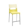 Sgabello Diva 2285-207 - Gambe in alluminio anodizzato, seduta in polipropilene e schienale in policarbonato Giallo.