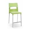 Sgabello Diva 2285-207 - Gambe in alluminio anodizzato, seduta in polipropilene e schienale in policarbonato Verde.