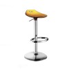Sgabello Frog Up 2297-130 - Struttura metallo Cromato, seduta in policarbonato Arancione Trasparente