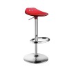 Sgabello Frog Up 2297-130 - Struttura metallo Cromato, seduta in policarbonato Bianco Pieno