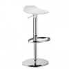 Sgabello Frog Up 2297-130 - Struttura metallo Cromato, seduta in policarbonato Arancione Trasparente