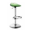 Sgabello Frog Up 2297-130 - Struttura metallo Cromato, seduta in policarbonato Verde Cedro Trasparente