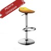 Sgabello Frog Up 2297-130 - Struttura metallo Cromato, seduta in policarbonato Trasparente