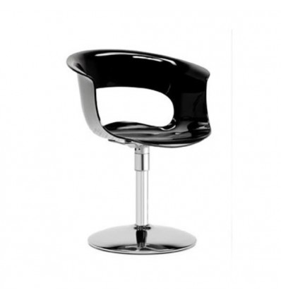 Miss B Twist 2263-380 - Struttura in metallo cromato e seduta in policarbonato Nero Pieno