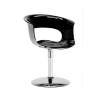 Miss B Twist 2263-380 - Struttura in metallo cromato e seduta in policarbonato Nero Pieno