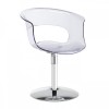 Miss B Twist 2263-380 - Struttura in metallo cromato e seduta in policarbonato Trasparente