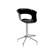 Sgabello Miss B Antishock 2312 - Struttura in metallo cromato e seduta in policarbonato Nero Pieno.
