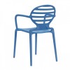Sedia Cokka con braccioli 2280-61 - In polipropilene nel colore Blu Fiordaliso.