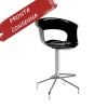 Sgabello Miss B Antishock 2312 - Struttura in metallo cromato e seduta in policarbonato Nero Pieno.