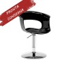 Sedia Miss B Up 2262-380 - Struttura regolabile in altezza in metallo cromato, seduta in policarbonato Nero Pieno.