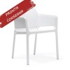 Sedia modello Net con braccioli - in polipropilene rinforzato con fibra di vetro di colore  Bianco