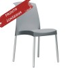 SEDIA JENNY 2080 - Gambe in alluminio anodizzato e seduta in polipropilene Grigio Chiaro.