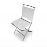 SEDIA PIEGHEVOLE AIR FOLDING CB/1395 - Struttura in acciaio Cromato, Seduta e schienale in Net Grigio 460