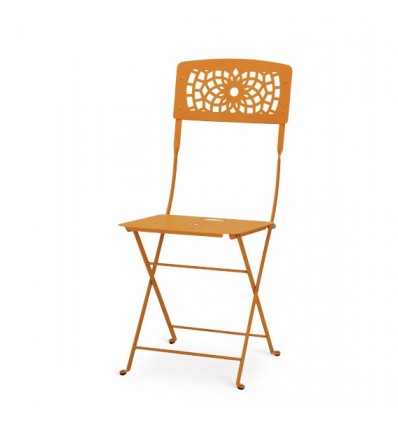 Sedia Gala pieghevole 2528 - Struttura realizzata in metallo Arancio, anche per esterno.
