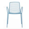 Sedia Summer 2520 con braccioli - In metallo verniciato nel color Azzurro VZ, ideale per giardini e terrazzi.