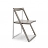 SEDIA PIEGHEVOLE SKIP CB/207 - Struttura alluminio satinato e tortora opaco, sedile tortora opaco P176