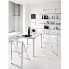 SEDIA PIEGHEVOLE SKIP CB/207 - Struttura alluminio satinato e bianco ottico opaco, sedile bianco ottico opaco P94