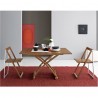 SEDIA PIEGHEVOLE SKIP CB/207 - Struttura alluminio satinato e noce, sedile noce P201